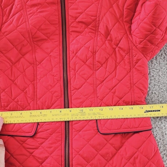 Talbots Jacket Womens XSmall Red Quilted Military Coat Fully Lined Cabincore - Picture 9 of 12